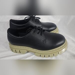 Dr Martens Rikard 3i Leather Platform Shoes Black Women Size 8 Men 7 New No Box